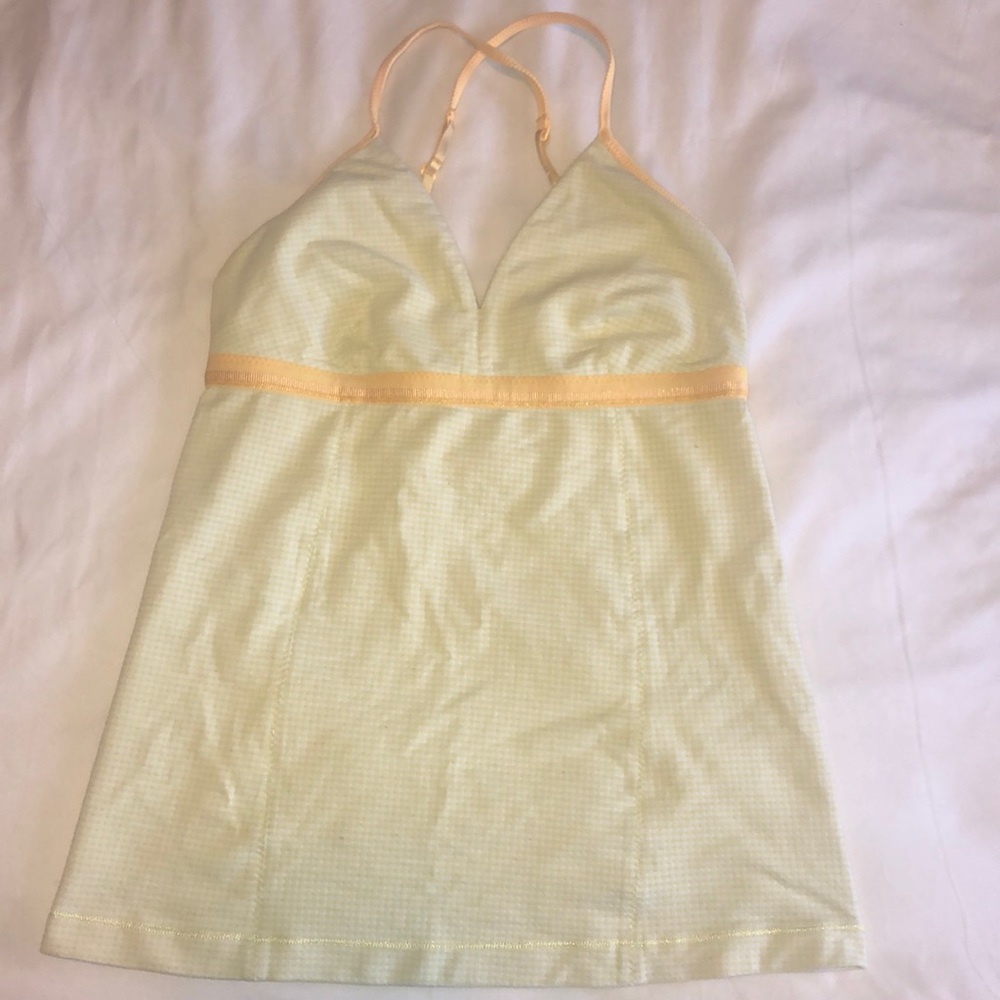 Lululemon pale yellow yoga top, great condition